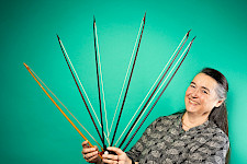 Margaret Faultless with 6 bows
